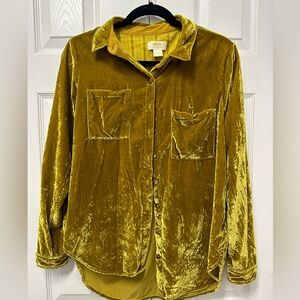 Maeve Anthropologie Velvet Shirt